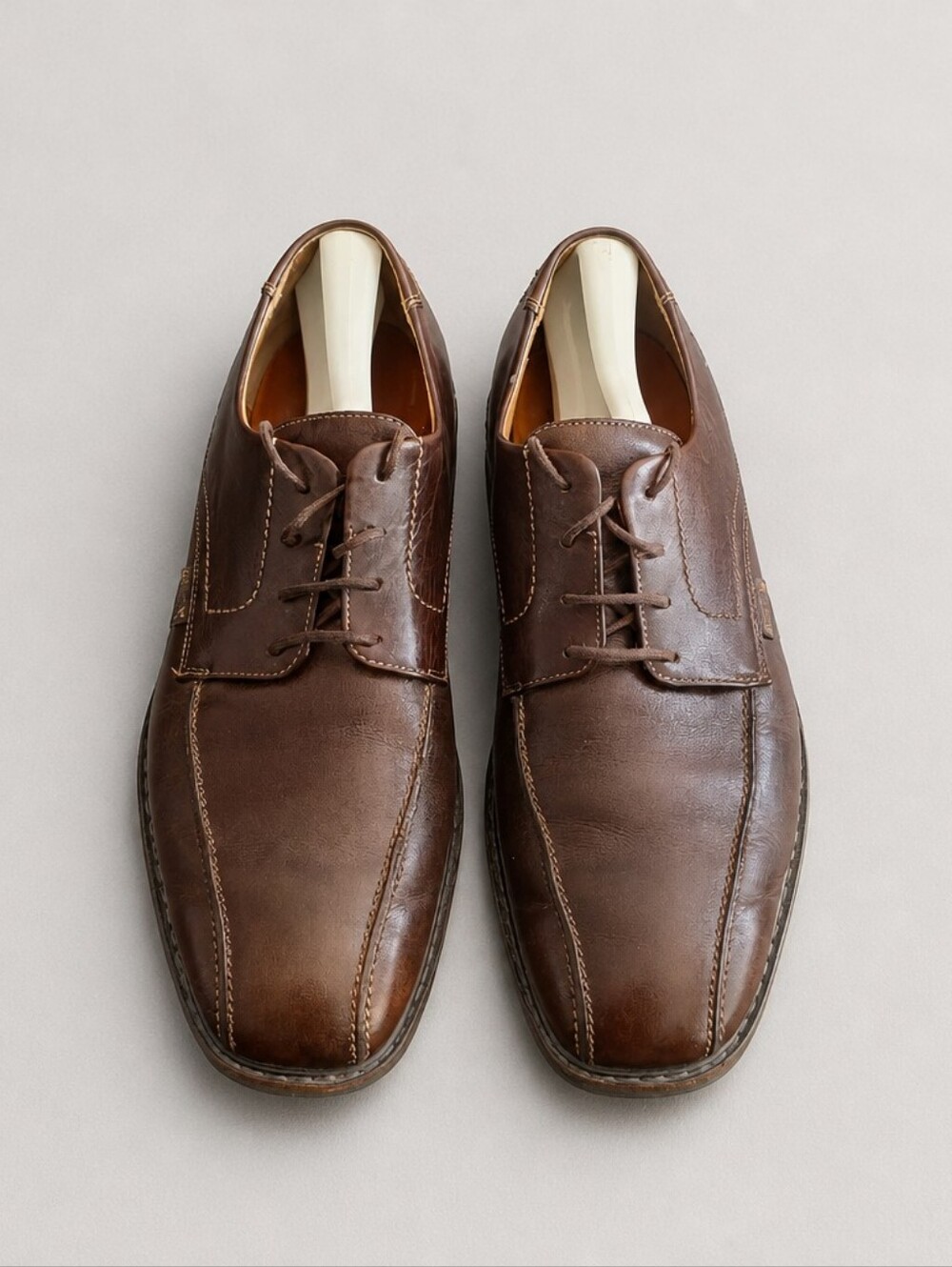 Mephisto Gaetan Men 10 Brown Leather Bicycle Toe Goodyear Welt Oxfords Derby